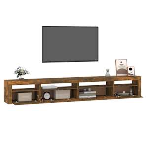 TV skříňka s LED osvětlením kouřový dub 270 x 35 x 40 cm - obrázek 6
