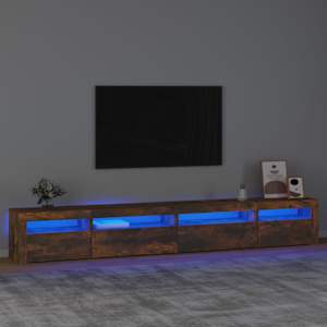 TV skříňka s LED osvětlením kouřový dub 270 x 35 x 40 cm - obrázek 1