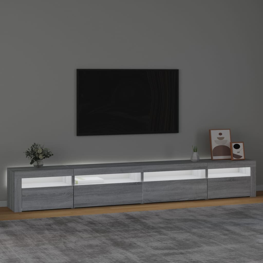 vidaXL Tv-meubel met LED-verlichting 270x35x40 cm grijs sonoma eiken afbeelding