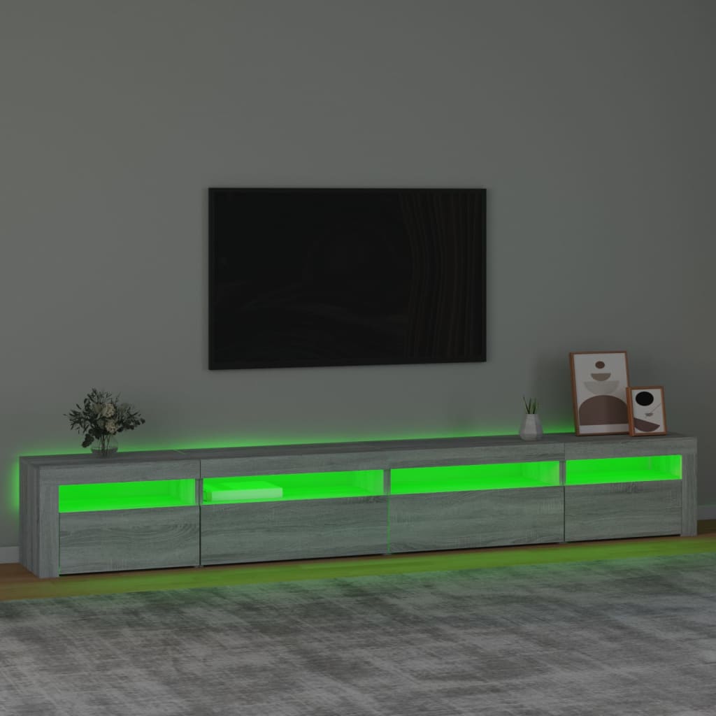 Meuble TV avec lumières LED Sonoma gris | meublestv.fr 5