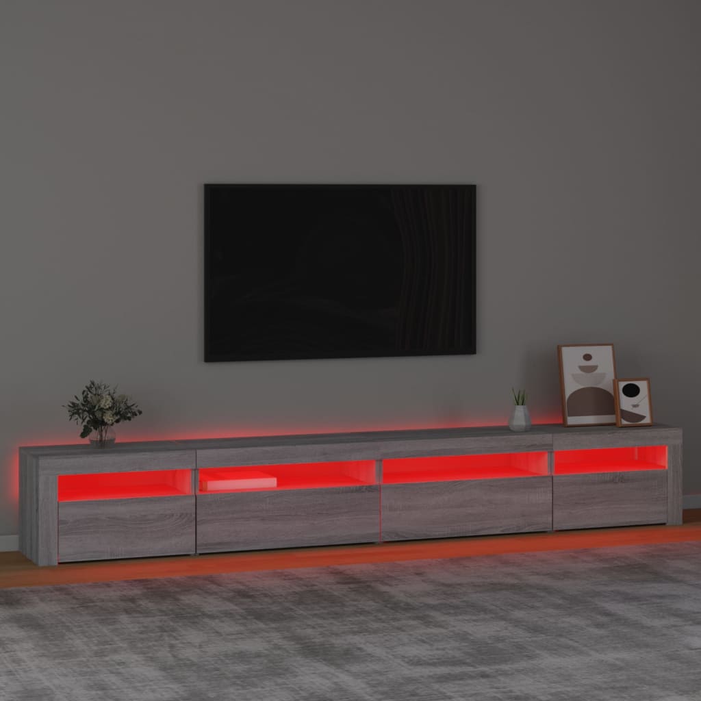 Meuble TV avec lumières LED Sonoma gris | meublestv.fr 6