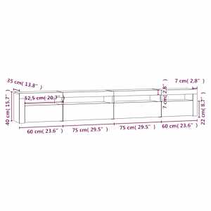 TV skříňka s LED osvětlením šedá sonoma 270 x 35 x 40 cm - obrázek 12
