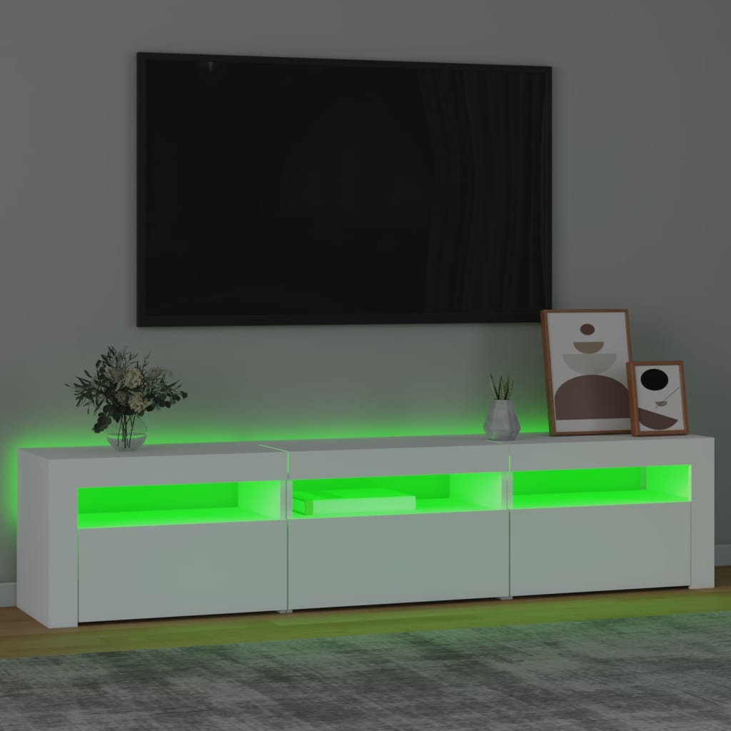 Meuble TV avec lumières LED Blanc | meublestv.fr 5