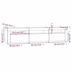 TV skříňka s LED osvětlením bílá 180 x 35 x 40 cm - obrázek 12