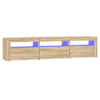 vidaXL telerialus LED-tuledega, Sonoma tamm,180x35x40 cm