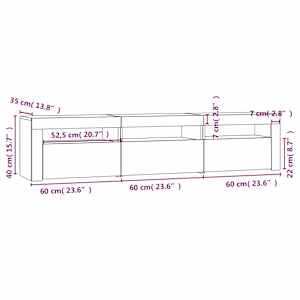 TV skříňka s LED osvětlením dub sonoma 180x35x40 cm - obrázek 12