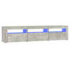 vidaXL telerialus LED-tuledega, betoonhall, 180x35x40 cm
