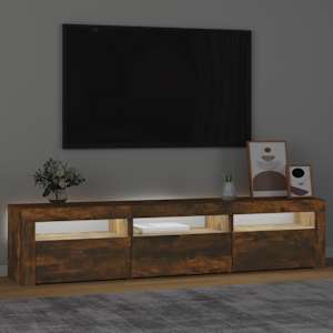 TV skříňka s LED osvětlením kouřový dub 180x35x40 cm - obrázek 3