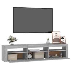 TV skříňka s LED osvětlením šedá sonoma 180x35x40 cm - obrázek 6