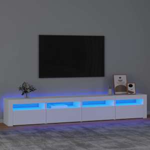 TV skříňka s LED osvětlením bílá 240x35x40 cm - obrázek 1