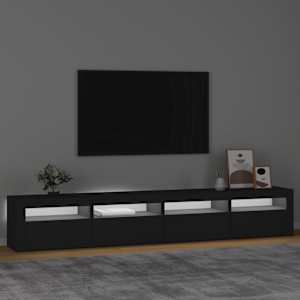 TV skříňka s LED osvětlením černá 240x35x40 cm - obrázek 3