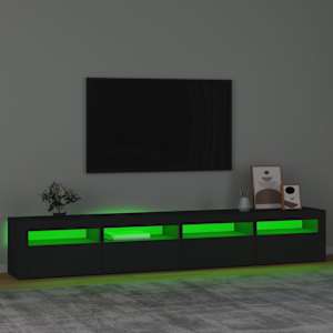 TV skříňka s LED osvětlením černá 240x35x40 cm - obrázek 4