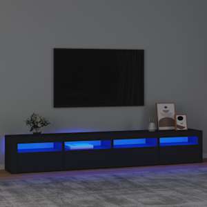 TV skříňka s LED osvětlením černá 240x35x40 cm - obrázek 1
