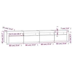 TV skříňka s LED osvětlením dub sonoma 240x35x40 cm - obrázek 12