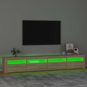 TV skříňka s LED osvětlením dub sonoma 240x35x40 cm - obrázek 4
