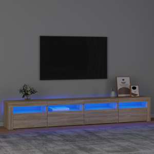 TV skříňka s LED osvětlením dub sonoma 240x35x40 cm - obrázek 1