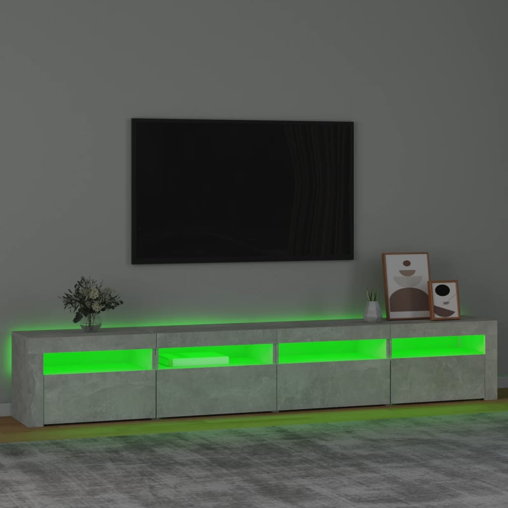 Meuble TV avec lumières LED Gris béton | meublestv.fr 5