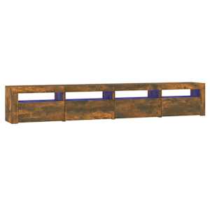 TV skříňka s LED osvětlením kouřový dub 240x35x40 cm - obrázek 2