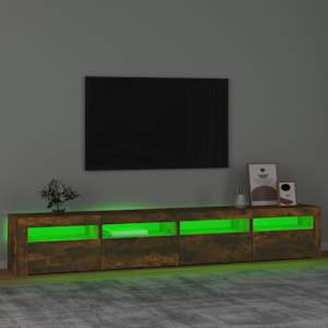 TV skříňka s LED osvětlením kouřový dub 240x35x40 cm - obrázek 4