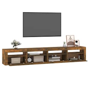TV skříňka s LED osvětlením kouřový dub 240x35x40 cm - obrázek 6