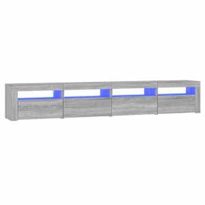 TV skříňka s LED osvětlením šedá sonoma 240x35x40 cm - obrázek 2