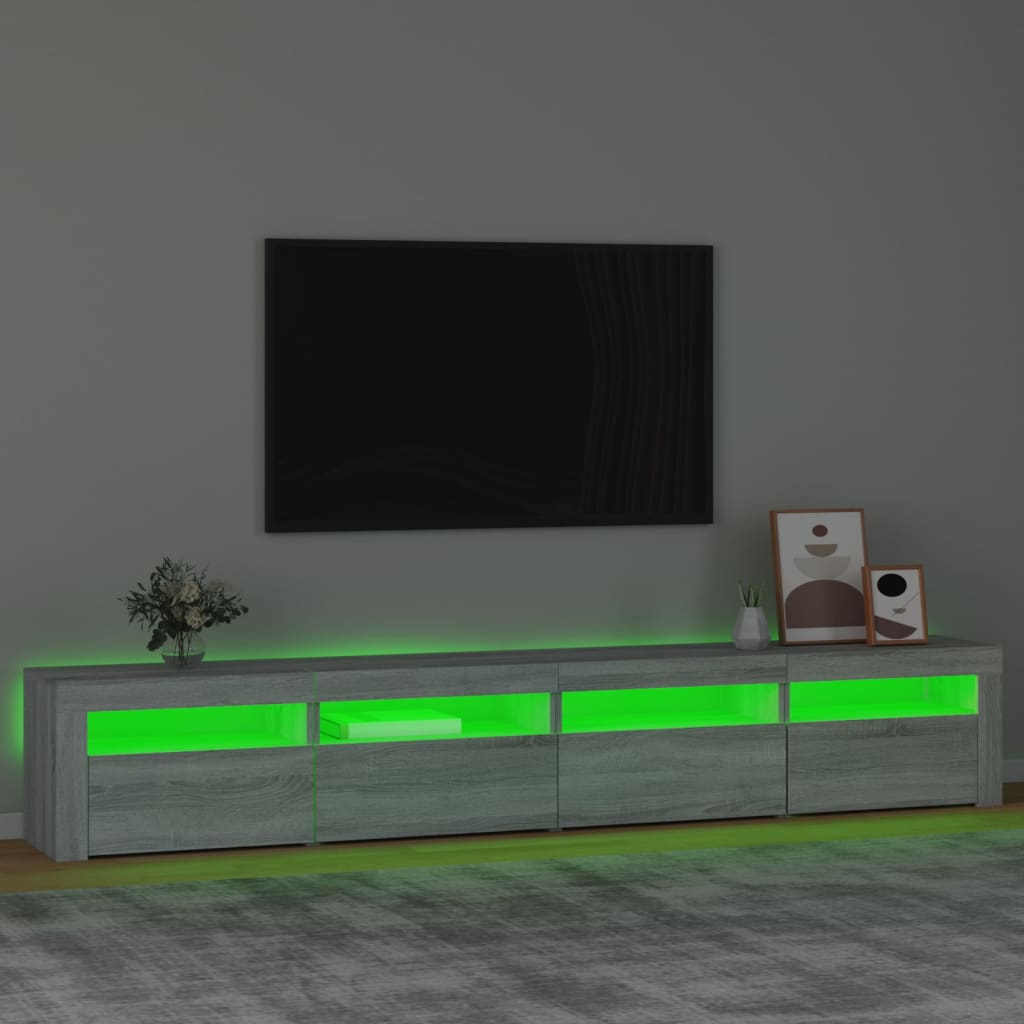 Meuble TV avec lumières LED Sonoma gris | meublestv.fr 5