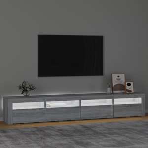 TV skříňka s LED osvětlením šedá sonoma 240x35x40 cm - obrázek 3