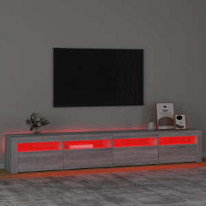 TV skříňka s LED osvětlením šedá sonoma 240x35x40 cm - obrázek 5
