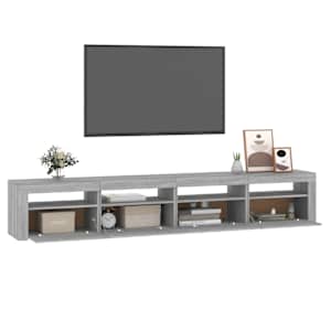 TV skříňka s LED osvětlením šedá sonoma 240x35x40 cm - obrázek 6