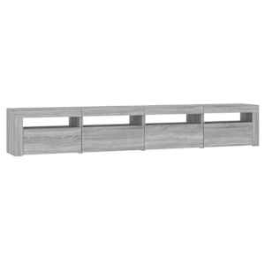 TV skříňka s LED osvětlením šedá sonoma 240x35x40 cm - obrázek 7