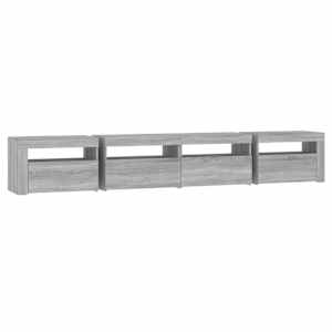 TV skříňka s LED osvětlením šedá sonoma 240x35x40 cm - obrázek 8