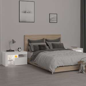 Noční stolky 2 ks s LED osvětlením bílé 70 x 36,5 x 40 cm - obrázek 4