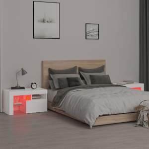 Noční stolky 2 ks s LED osvětlením bílé 70 x 36,5 x 40 cm - obrázek 6