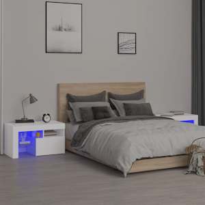 Noční stolky 2 ks s LED osvětlením bílé 70 x 36,5 x 40 cm