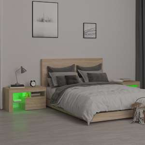 Noční stolky 2 ks s LED osvětlením dub sonoma 70 x 36,5 x 40 cm - obrázek 5