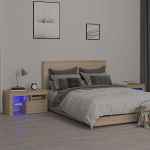 Noční stolky 2 ks s LED osvětlením dub sonoma 70 x 36,5 x 40 cm - obrázek 1