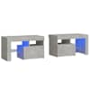 vidaXL telerialused LED-tuledega, 2 tk, betoonhall, 70x36,5x40 cm