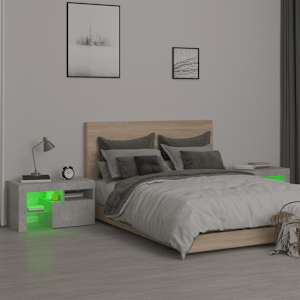 Noční stolky 2 ks s LED osvětlením betonově šedé 70x36,5x40 cm - obrázek 5