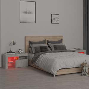 Noční stolky 2 ks s LED osvětlením betonově šedé 70x36,5x40 cm - obrázek 6