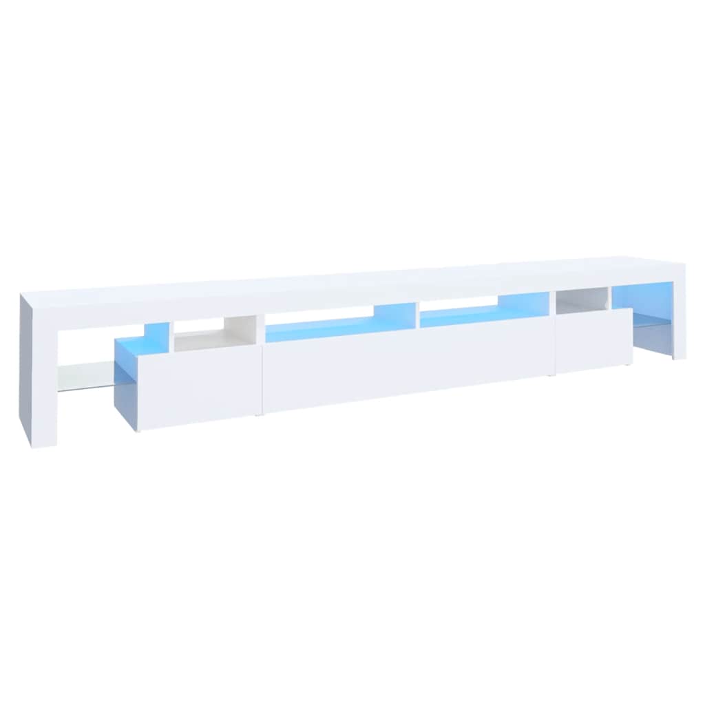 E-shop vidaXL TV skrinka s LED svetlami biela 260x36,5x40 cm