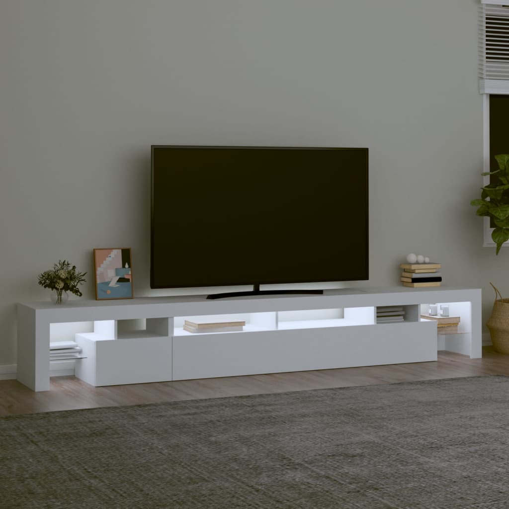 TV-Schrank mit LED-Leuchten Weiß 260x36