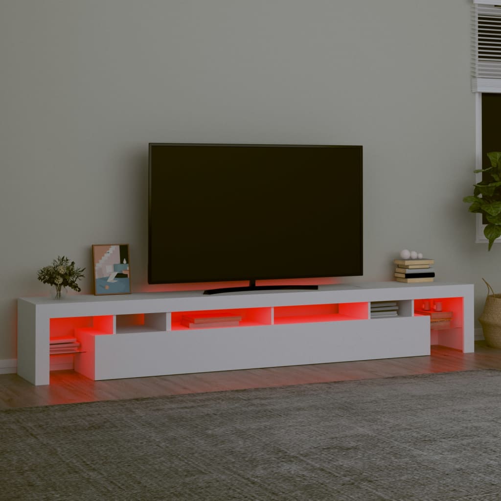 TV-Schrank mit LED-Leuchten Weiß 260x36