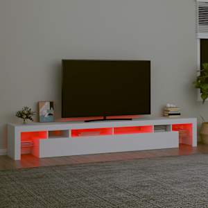 TV skříňka s LED osvětlením bílá 260x36,5x40 cm - obrázek 5