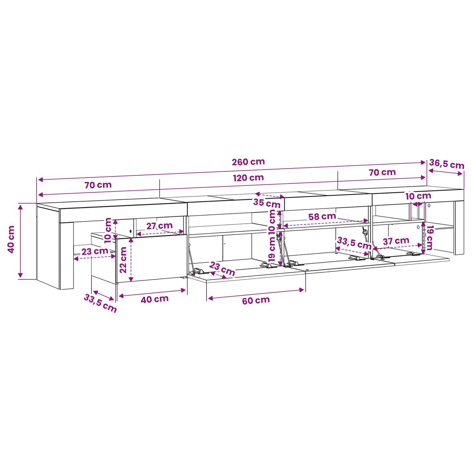 TV Cabinet size guide