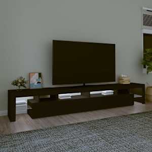 vidaXL TV-Schrank mit LED-Leuchten Schwarz 260x36,5x40 cm