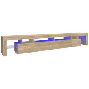 vidaXL telerialus LED-tuledega, Sonoma tamm, 260x36,5x40 cm