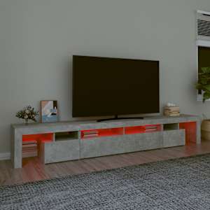 TV skříňka s LED osvětlením betonově šedá 260x36,5x40 cm - obrázek 5