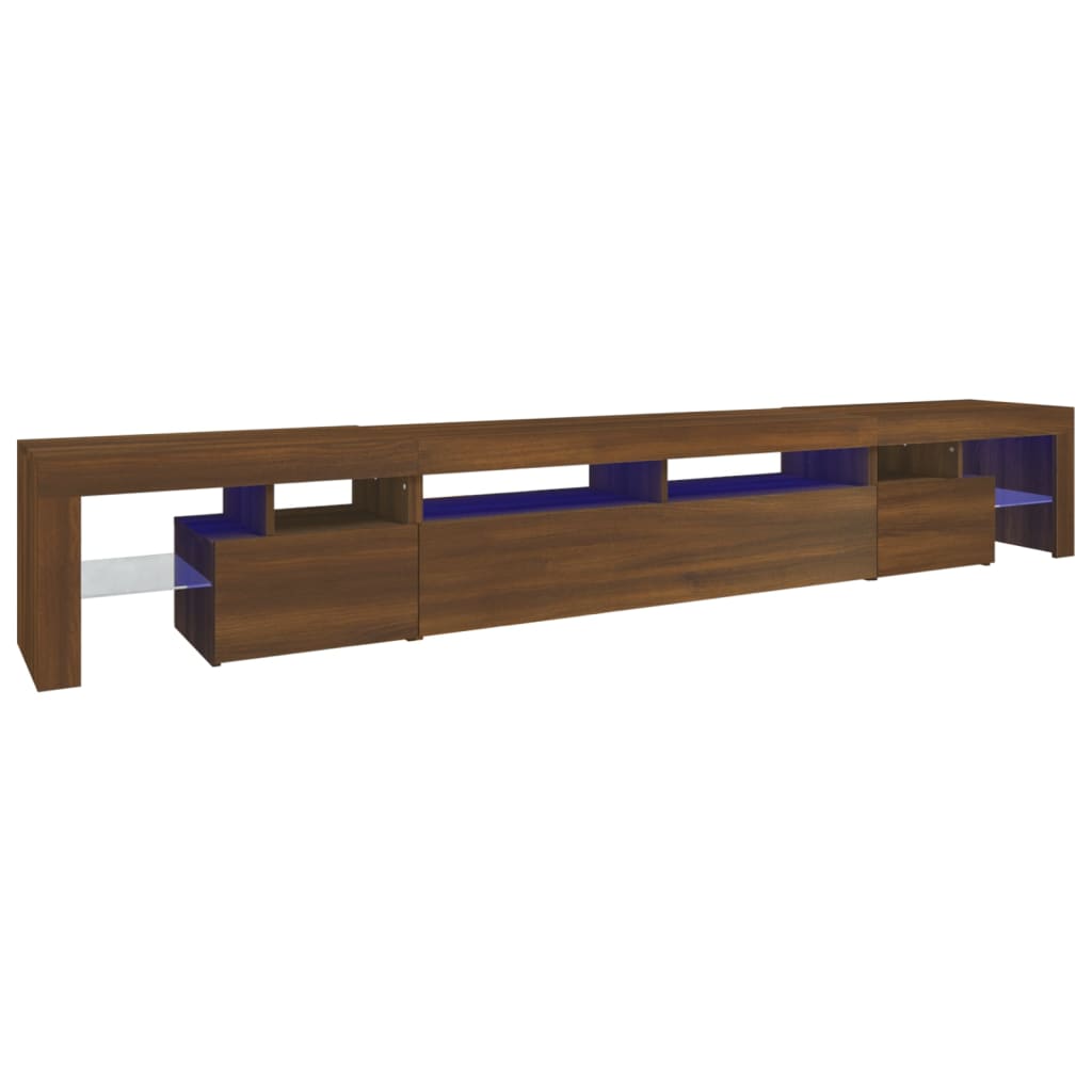 vidaXL Tv-meubel met LED-verlichting 260x36,5x40 cm bruineikenkleurig