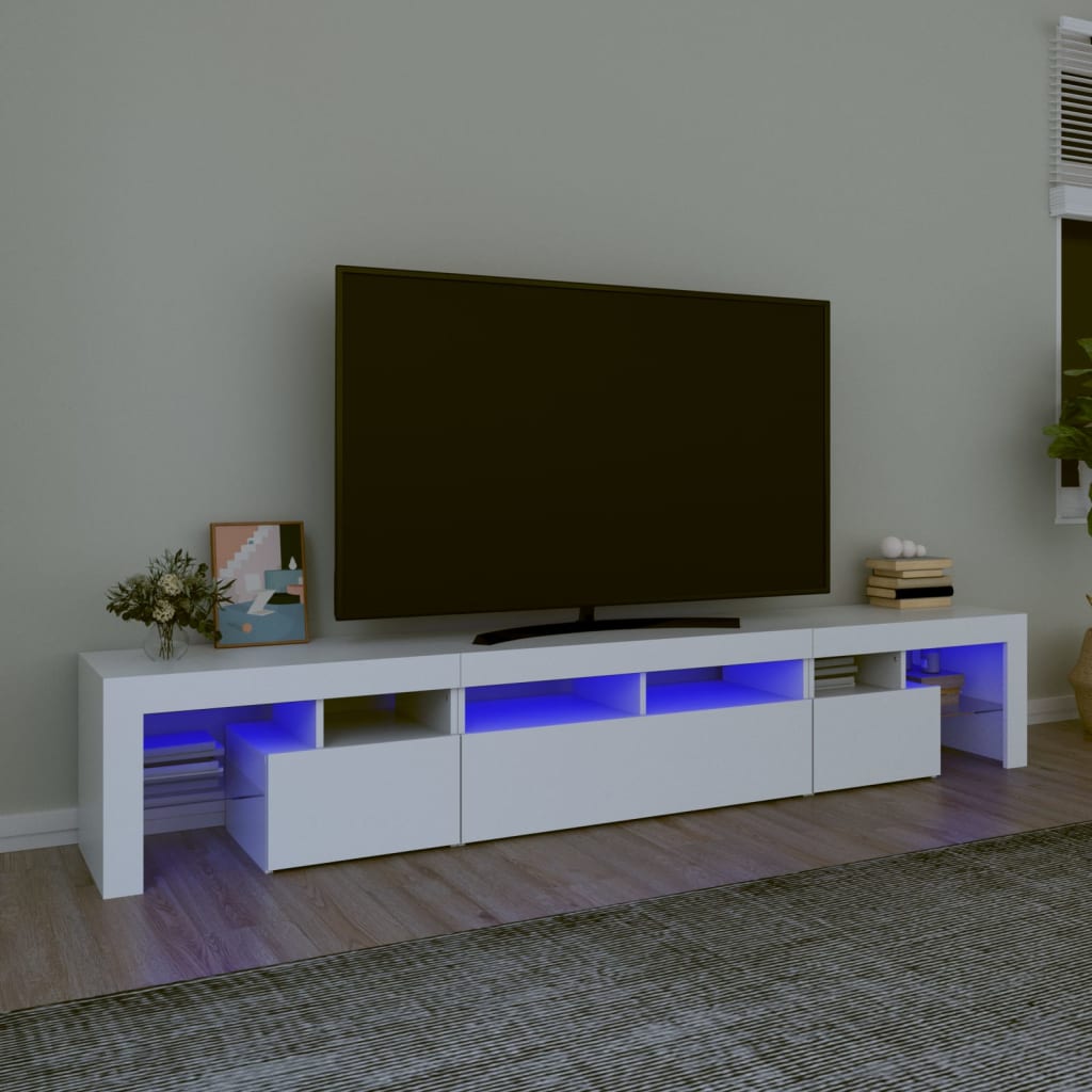 vida XL TV-Schrank mit LED-Leuchten Weiß 230x 36,5x 40 cm