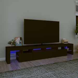TV omarica z LED lučkami črna 230x36,5x40 cm
